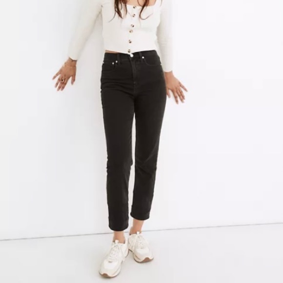 Madewell Denim - Madewell Classic Straight Jean Lunar Wash Faded Black High Rise Size 28